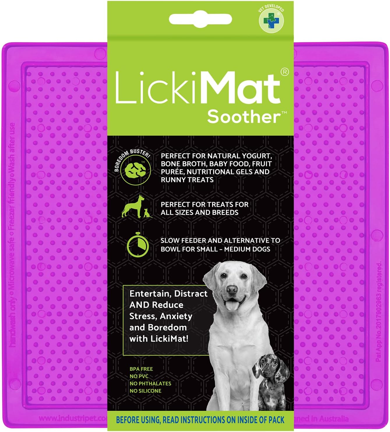 LickiMat Classic Soother Slow Feeder for Dogs Lick Mat Boredom Anxiety Reducer Perfect for Food Treats Yogurt Liquid Food Peanut Butter Fun Alternative to a Slow Feed Dog Bowl, Turquoise