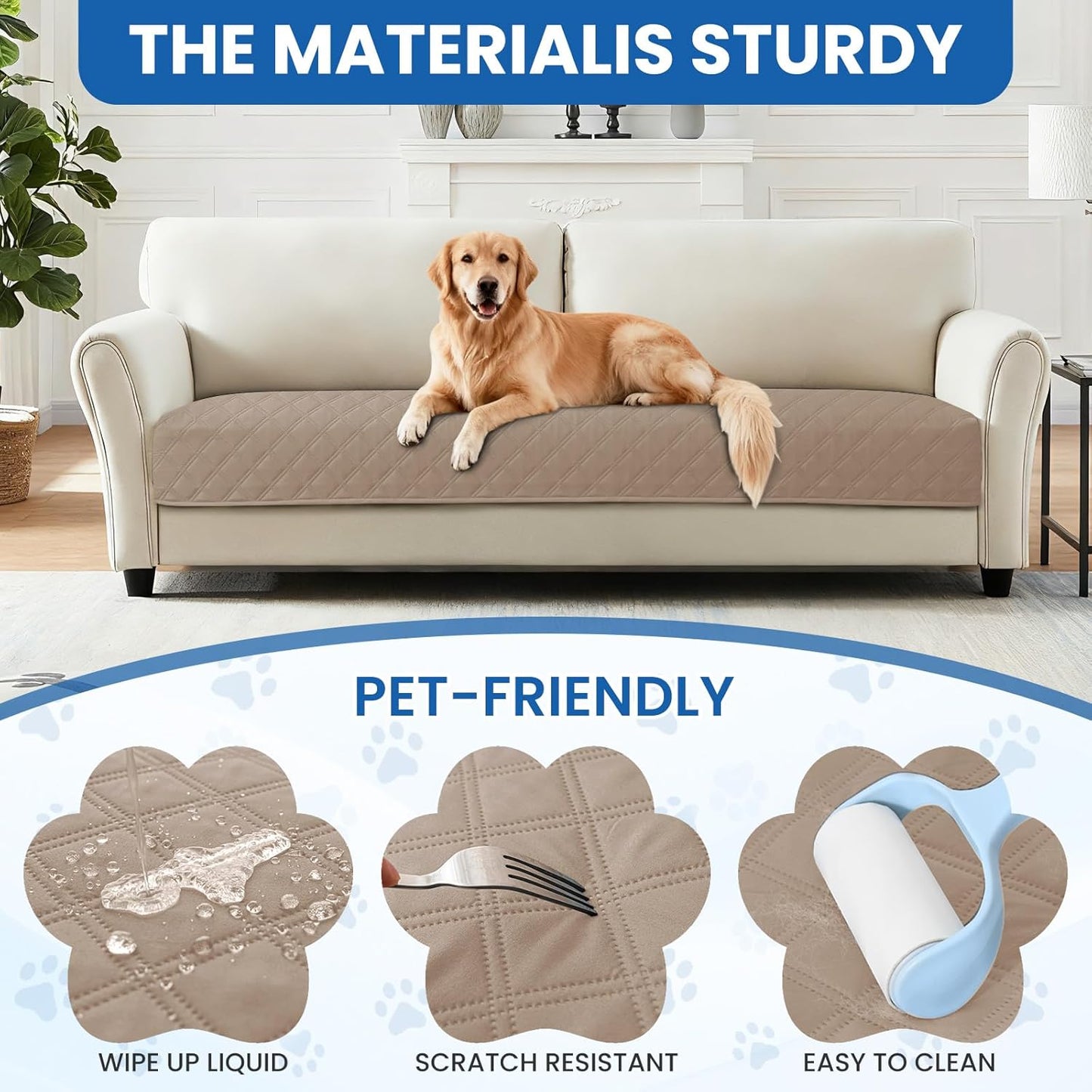 Waterproof Dog Blanket, Non-Slip Soft Pet Bed Cover, Couch Cover for Dogs Washable, Protects Sofa, Furniture, Crate, Car, Tear Resistant Leakproof Pet Blanket (30x70 Inch, Dark Grey)