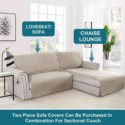 Turquoize 100% Waterproof Sofa Covers Couch Cover Sofa Cover for Dogs Couch Protector Triple Non-Slip Sofa Slipcover for 3 Cushion Couch Furniture Protector for Pets, Kids,Dog (Sofa 70", Ivory)