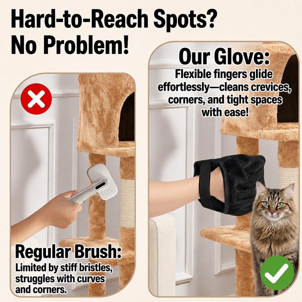 PAWZZ Shed Happens Pet Hair Removal Glove for Dogs & Cats, Great for Deshedding & Removing Fur from Couch, Carpet, Car Seats & Clothing, with Bonus Lint Roller