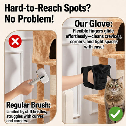 PAWZZ Shed Happens Pet Hair Removal Glove for Dogs & Cats, Great for Deshedding & Removing Fur from Couch, Carpet, Car Seats & Clothing, with Bonus Lint Roller