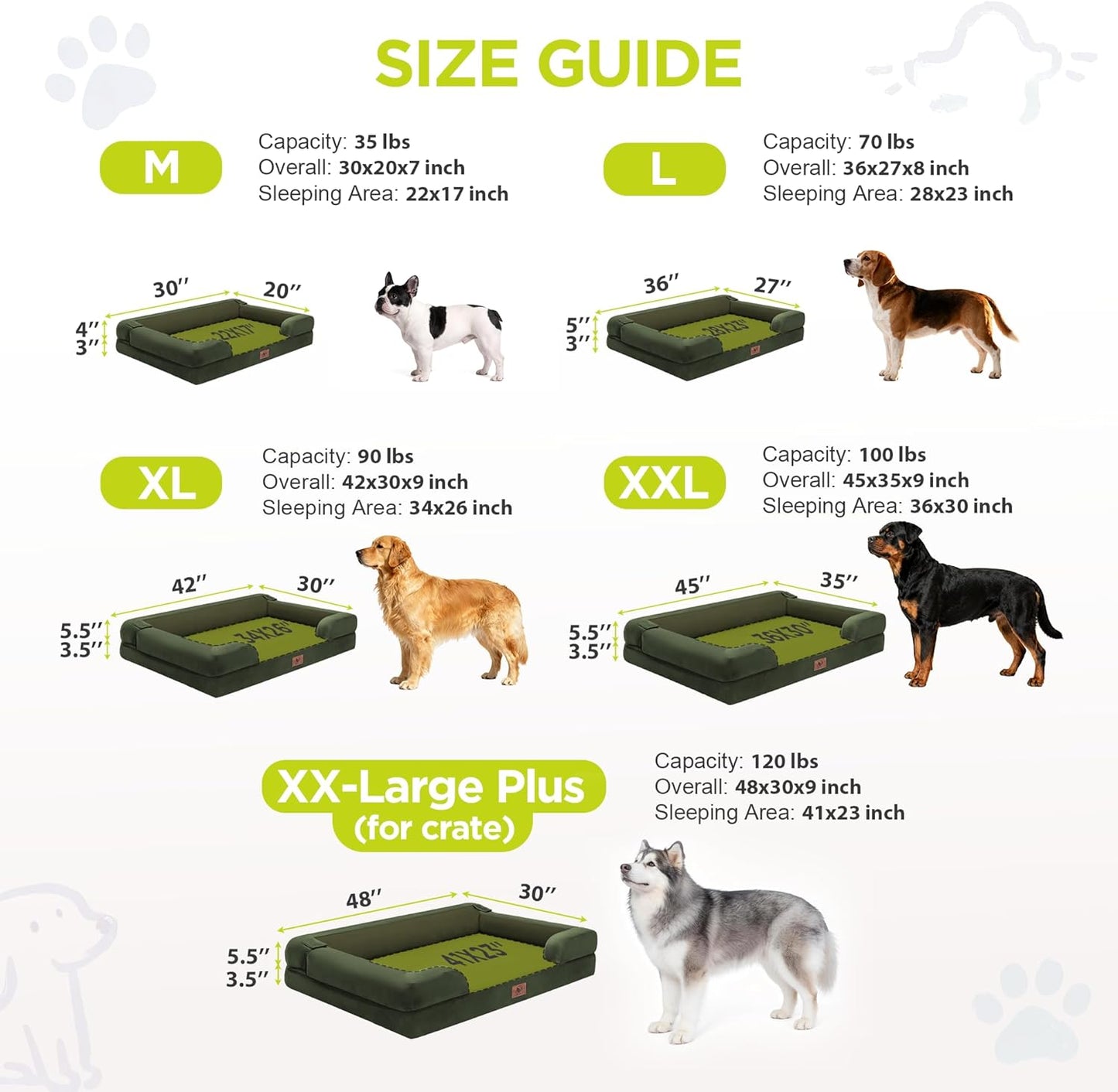 Extra Large Dog Bed, Orthopedic XL Washable Memory Foam Bed for Big Dogs Waterproof Pet Couch Sofa Bolster with Removable Cover, Non-Slip Bottom, Tennis Ball Toy, 42x30