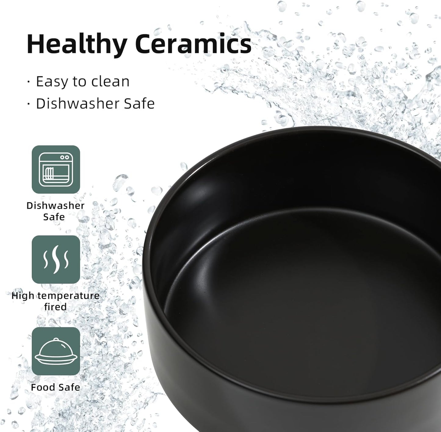 Havniva 8.3” Dog Bowls Elevated Ceramic Dog Food and Water Bowl, Raised Dog Water Bowl with Stand Non-Slip Rubber Base Large Capacity Feeding Pet Food Bowl for Large Dogs