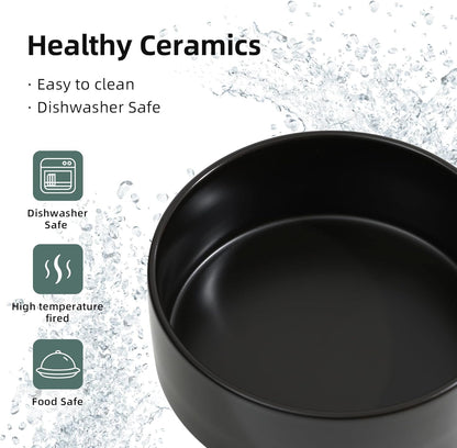 Havniva 8.3” Dog Bowls Elevated Ceramic Dog Food and Water Bowl, Raised Dog Water Bowl with Stand Non-Slip Rubber Base Large Capacity Feeding Pet Food Bowl for Large Dogs