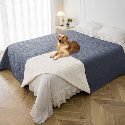 Waterproof Dog Blanket, 30x30 inches Small Pet Couch Covers for Sofa, Chair Bed Furniture Protector from Dogs Washable and Reversible-Lightgrey+Darkgrey