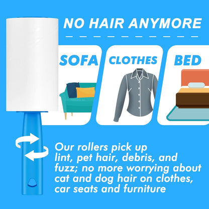 Lint Rollers for Pet Hair Extra Sticky, 800 Sheets Mega Value Set Lint Rollers for Pet Hair Removal, Dog and Cat Lint Remover for Clothes, Furniture, Carpet