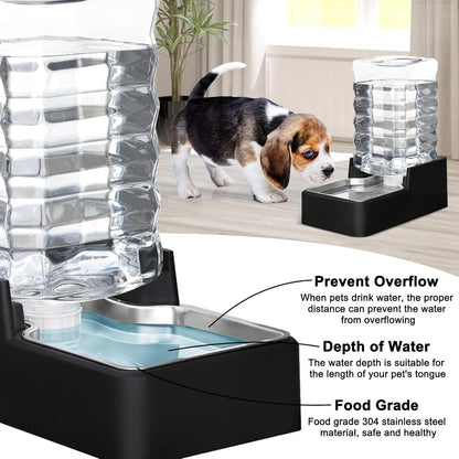 RIZZARI 10L Stainless Steel Dog Water Dispenser – Large Capacity Gravity Auto-Refill Waterer with Anti-Tip Design for Large Dogs, Ideal for Living Rooms, Offices & Indoor Pet Spaces