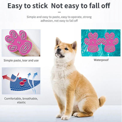 Dog Paw Protector Anti Slip Toe Grips Paw Pads for Dogs Traction, 8 Sets 32 Pads Disposable Self Adhesive Resistant Dog Shoes Boots Socks Replacement Dog Grippers for Senior Dogs (Rose Red3, S)