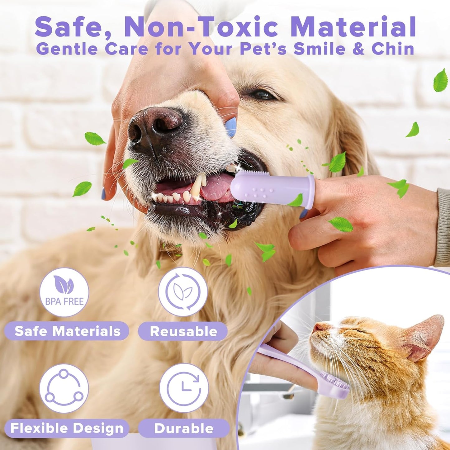 Augwind 6PCS Pet Grooming Kit for Dogs, Cats and Horses | Dog Washing Gloves | Cleanroom Gloves | Dog Bath Brush | Dog Bath Gloves | Dog Shampoo Brush | Dog Bath Supplies (Navy Blue)