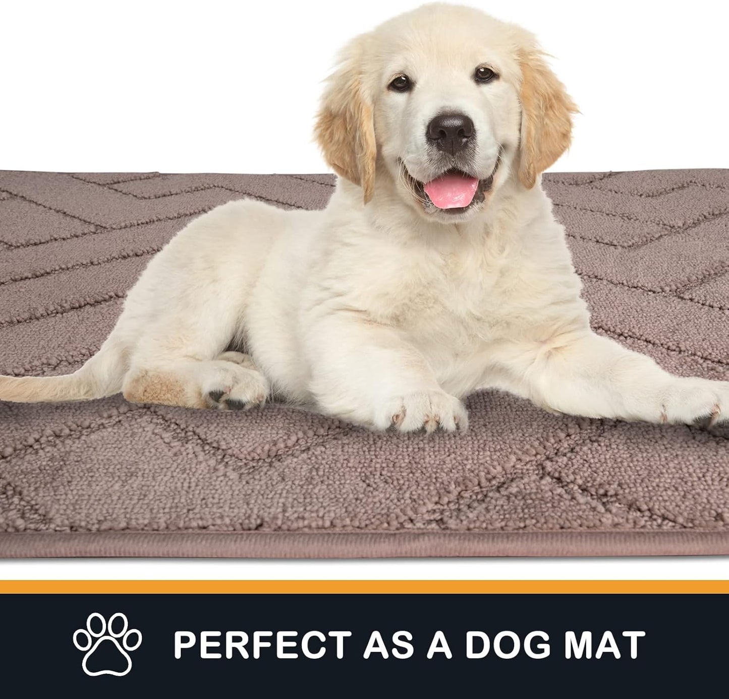 PURRUGS Dirt Trapping Door Mat 20" x 31.5", Non-Slip Machine Washable Entry Rug, Dog Doormat, Indoor Front Door Mat, Super Absorbent Entryway Rug for Muddy Shoes & Paws, Taupe