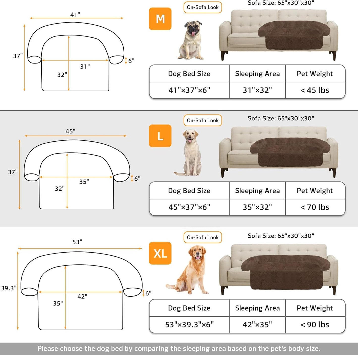 Calming Dog Bed Fluffy Plush Dog Mat for Furniture Protector with Removable Washable Cover for Large Medium Small Dogs and Cats (Large, Light Grey)
