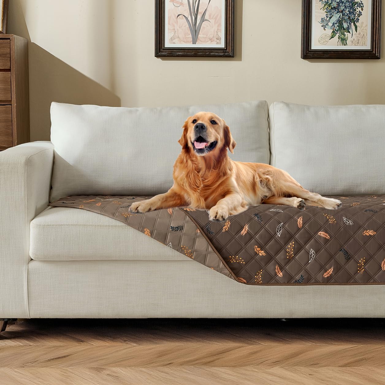 Waterproof Pet Couch Cover Washable, Stylish Reversible Pet Blanket, Soft Sofa Furniture Protector for Dogs Kids Pets.(Gray/Light Gray, 30"x70")