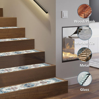 Stair Treads for Wooden Steps, Non Slip Stair Treads Carpet Indoor Residue Free Peel and Stick Washable Stair Covers, Safe for Dogs Kids Elders, Moroccan Beige, 8x30 inch, 4 Pack