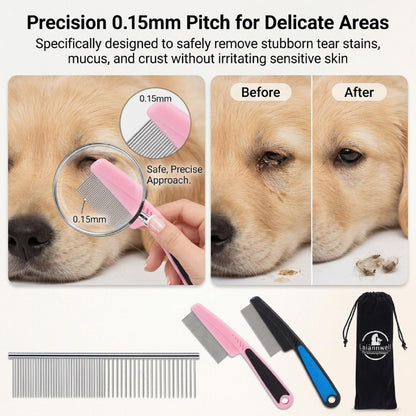 Cat Combs,Pet Comb Laiannwell Professional Grooming Comb for Dog/Cat/Small Pets(3 Packs)