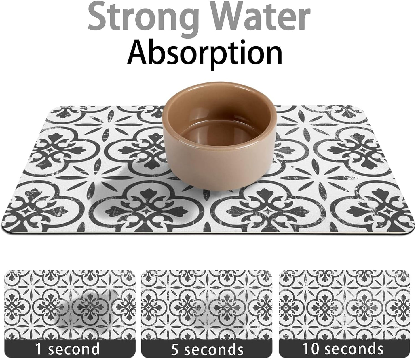 Dog Food Mats for Floors Absorbent, Pet Cat Food Mat - Quick Dry Dog Bowl Mats for Food and Water, Eco-Friendly Pet Supplies