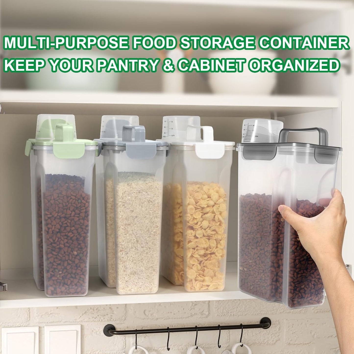 TBMax Dog Food Storage Container 5-7 lbs, Airtight Cat Food Container with Larger Spout & Measuring Cup, Portable Pet Food Storage Dispenser for Small Animal Kibble Storage, Bird Seed Container