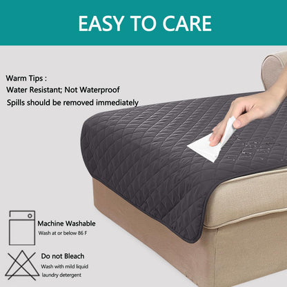 U-NICE HOME Reversible Sofa Cover Washable Couch Cover for Dogs Friendly with Elastic Straps Water Repellent Furniture Protector for 3 Cushion Couch (Sofa, Coffee/Beige) - Colors B