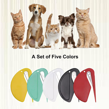 Pet Knotting Comb for Dogs and Cats, Dog Dematting Comb for Long Hair, Pet Hair Removal Tool, Safe and Gentle Knot Remover for Matted Fur, Grooming Comb for Dog and Cat, Easy to Use, Lightweight 5 Pcs