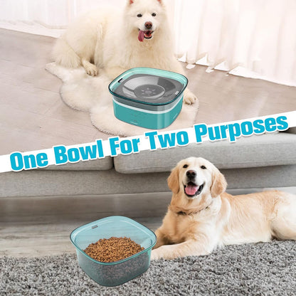 UPSKY 70oz Dog Water Bowl 2L No Spill Dog Bowls Large Capacity Spill Proof Slow Water Feeder, No Splash Pet Water Dispenser Vehicle Carried Travel Slow Drinking Bowl for Messy Drinkers