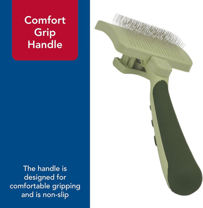 Coastal Pet Safari Dog Self-Cleaning Slicker Brush - Dog Deshedding Brush - Prevents Mats and Tangled Hair - For Dogs with Short or Long Hair - Large - 8" x 4.5"