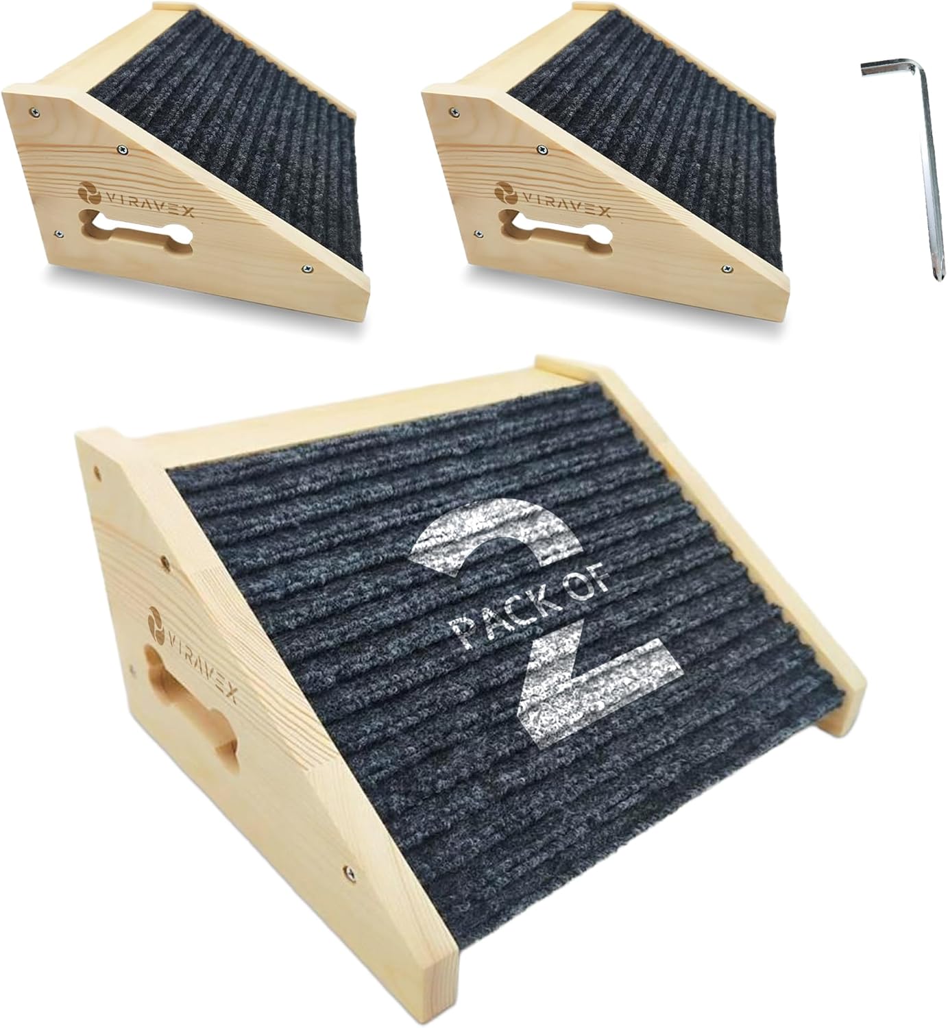 Dog Ramp for Stairs, Non Slip Dog Stairs, Sturdy Wooden Pet Steps for Small Dogs and Cats Fits Staircase Indoor, Support for Injured and Senior Pets