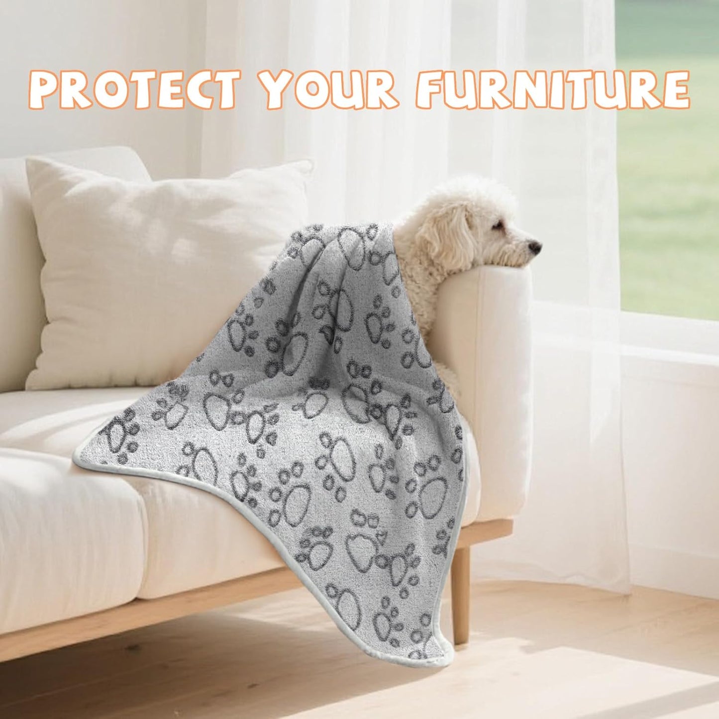 YUEPET Waterproof Dog Blankets, 2 Pack Washable Dog Blankets for Bed Couch Sofa Protector Fleece Flannel Puppy Blanket Soft Plush Reversible Throw Blanket for Small Dogs Puppy Cat 23"×16"(Purple+Pink)