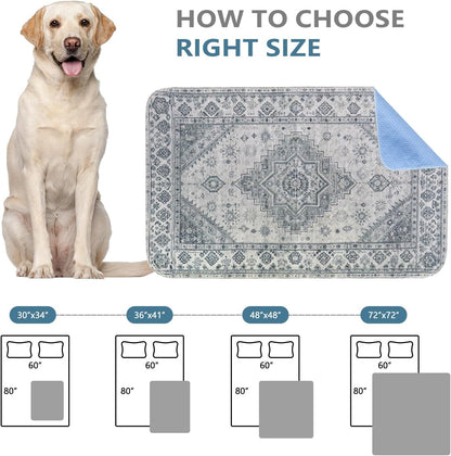 Qeils Washable Pee Pads, Reusable Puppy Pads Super Absorbent Leakproof Dog Training Pads, Non-Slip Wee Wee Pads for Crate, Floor, Potty Pads Feeding Mat Dog Pee 2 Pack 18"x30"