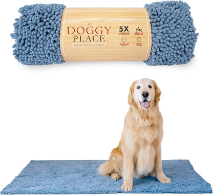 My Doggy Place Dog Mud Mat, 36"x26" Ash – Thick Microfiber Entry Rug for Snow, Mud & Salt – Absorbent, Quick-Dry, Washer-Safe & Non-Slip, Large