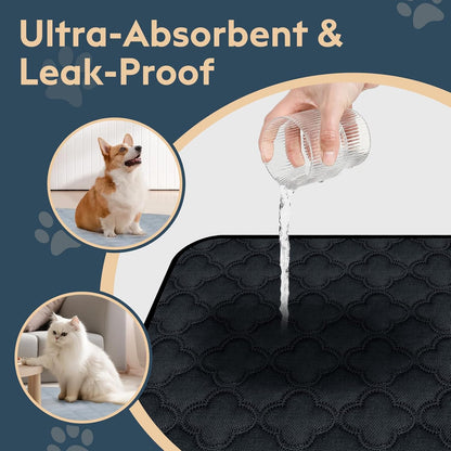 FunFurry Washable Pee Pads for Dogs - 4 Pack Reusable Pee Pads，Waterproof Puppy Pads，Pet Training Pads，Super Absorbent with Dog Paw Shape Non-Slip Backing (Cream, 18" X 24" - 4 Pack)