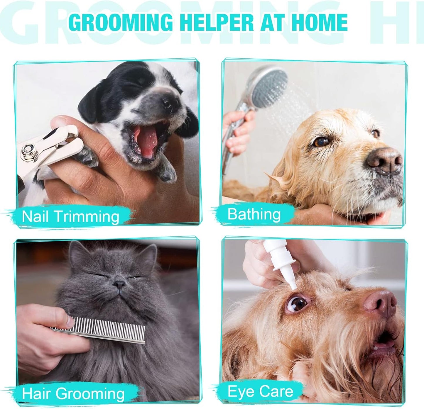 ATESON Pet Grooming Hammock with Nail Clippers/Nail Trimmers/Grooming Scissors, Dog Grooming Harness for Nail Trimming, Pet Grooming Sling Helper