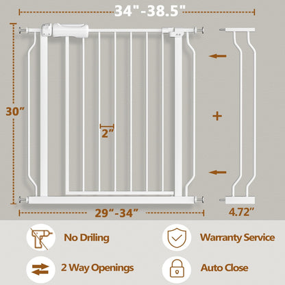 Fairy Baby Extra Wide Baby Gate for Dogs Pressure Monuted Safety Gate for Living Room, Fits 62 Inch to 67 Inch with No Drill Auto Close Dog Gate for Doorways, White