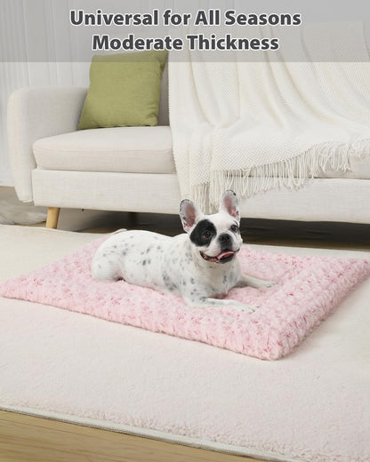Washable Dog Bed Mat Ultra Soft Dog Crate Pad Comfy Fluffy Pet Kennel Beds Sleeping Mattress for Large Jumbo Medium Small Dogs, 36 x 23 Inch, Gray