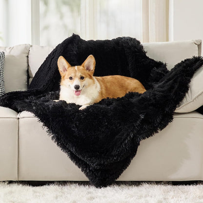 Bedsure Dog Blankets for Large Dogs, Fluffy Waterproof Dog Blanket for Couch Protector and Bed Washable, Fuzzy Faux Fur Pet Throw Blankets for Calming, Dog Accessories, XL, 50×60 inch, Tie-dye Grey