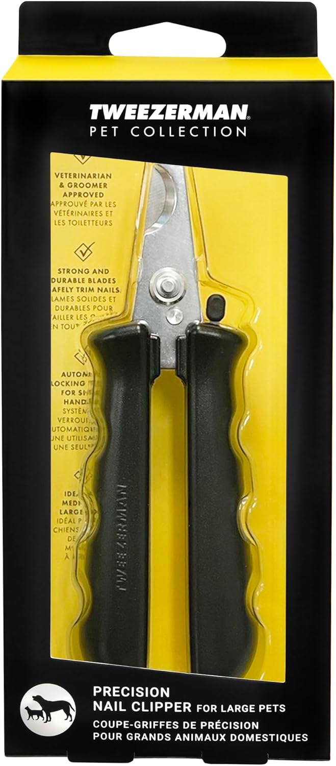 Tweezerman Small Nail Clippers for Dogs & Cats, Manual Professional Dog & Cat Nail Trimmer with Ergonomic Handle