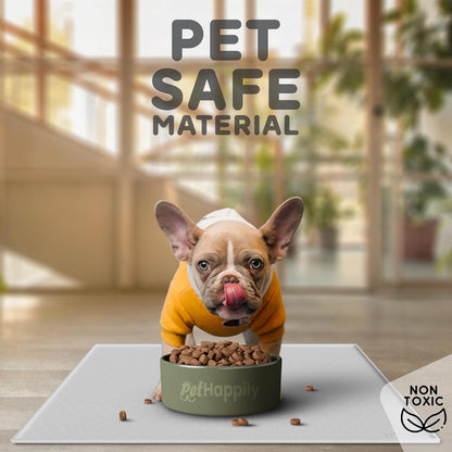Dog Food Mat - Raised Edges Dogs Mat for Food and Water Prevent Spill, Waterproof Cat Food Mats Protect Floors, Easy Clean Dog Bowl Mats for Food and Water, Silicone Pet Feeding Placemats