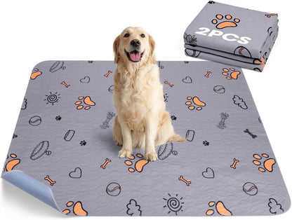 Washable Pee Pads for Dogs, 2 Pack Large 36"x41" Super Absorbent Reusable Dog Training Pads, 100% Waterproof Non-Slip Puppy Whelping Dog Playpen Indoor Pads Mat Pet Supplies