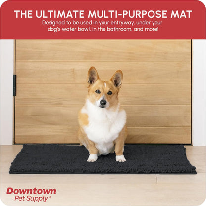 My Doggy Place Dog Mud Mat, 36"x26" Ash – Thick Microfiber Entry Rug for Snow, Mud & Salt – Absorbent, Quick-Dry, Washer-Safe & Non-Slip, Large
