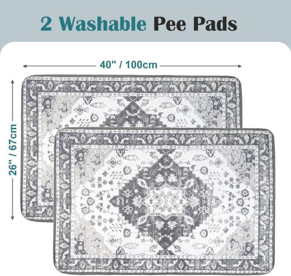 Washable Pee Pads for Dogs, 2 Pack Reusable Puppy Training Pads 40"x26" Super Absorbent Waterproof Dog Training Pads, Non-Slip Potty Pads, Whelping Pads Litter Mat