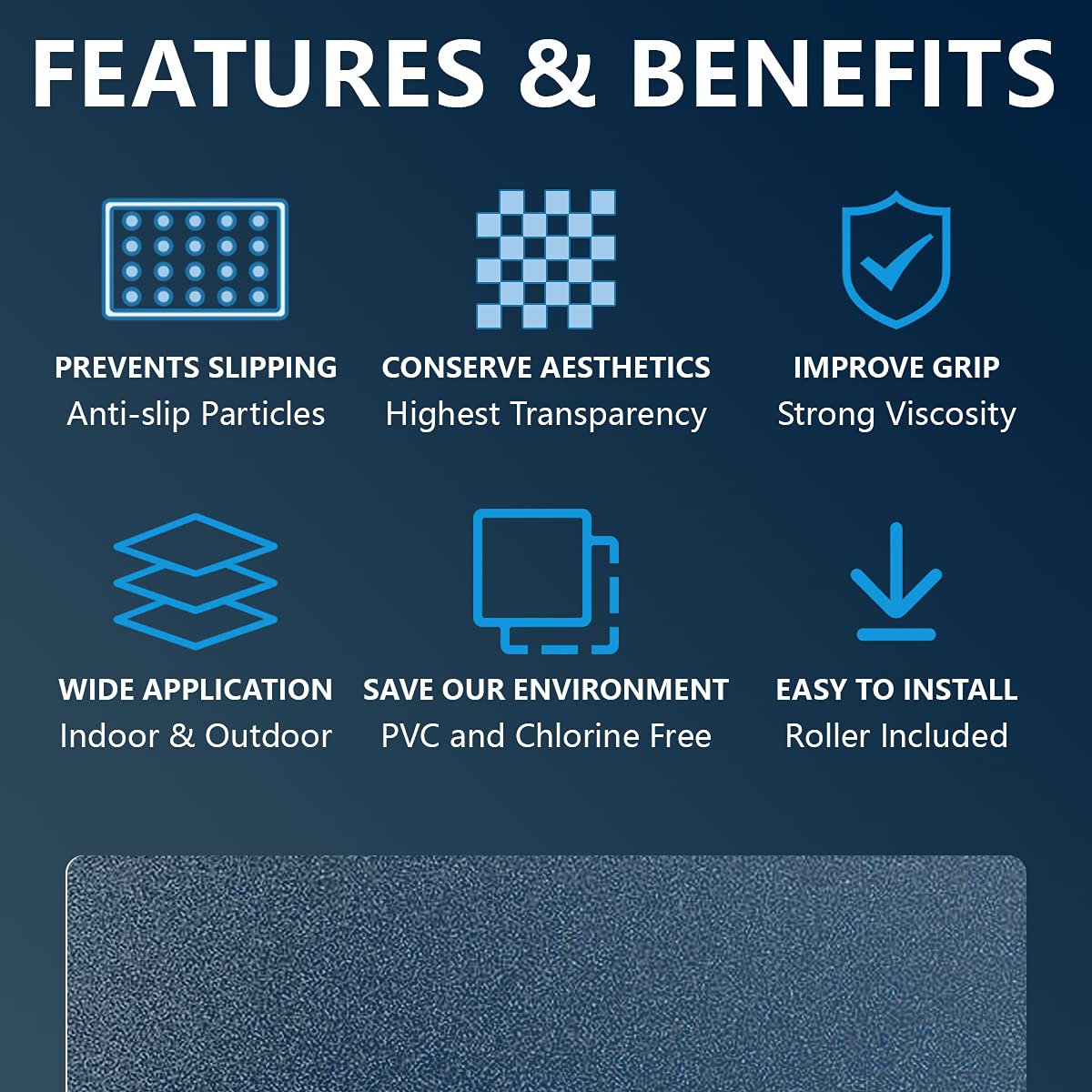 Non Slip Stair Treads 4’’ x 24’’, 15 Pack Pre-Cut Transparent Anti Slip Strips, Waterproof and High Viscosity, Adds Non Slip Traction to Floor, Bathroom, Safety for Kids, Elders and Pets