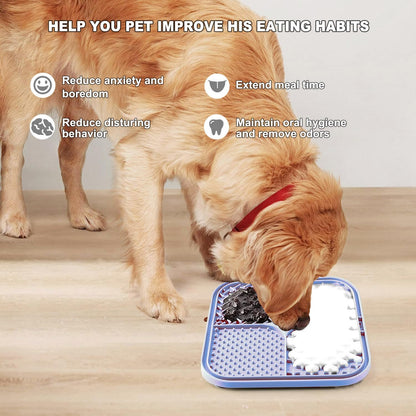 Azyh Licking Mat for Dogs & Cats 2 Pack, Slow Feeder Lick Pat for Large Dogs and Puppies, Anxiety Relief Dog Toys Feeding Mat for Butter Yogurt Peanut, Pets Bathing Grooming Training Mat (9.9'' × 6'')