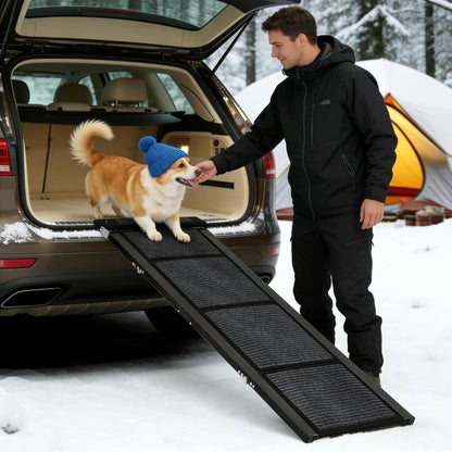 Garvee 20" Extra Wide Folding Dog Ramp for Car, 71" Long Heavy Duty Non-Slip Portable Pet Ramp, Large Dogs Up to 250 lbs, Outdoor & Indoor Use