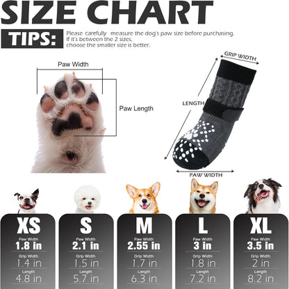 EXPAWLORER Anti Slip Dog Socks to Prevent Licking Paws, Dog Shoes for Hot Pavement, Dog Booties for Small Medium Large Senior Dogs, Traction Control Boots & Paw Protectors for Hardwood Floors