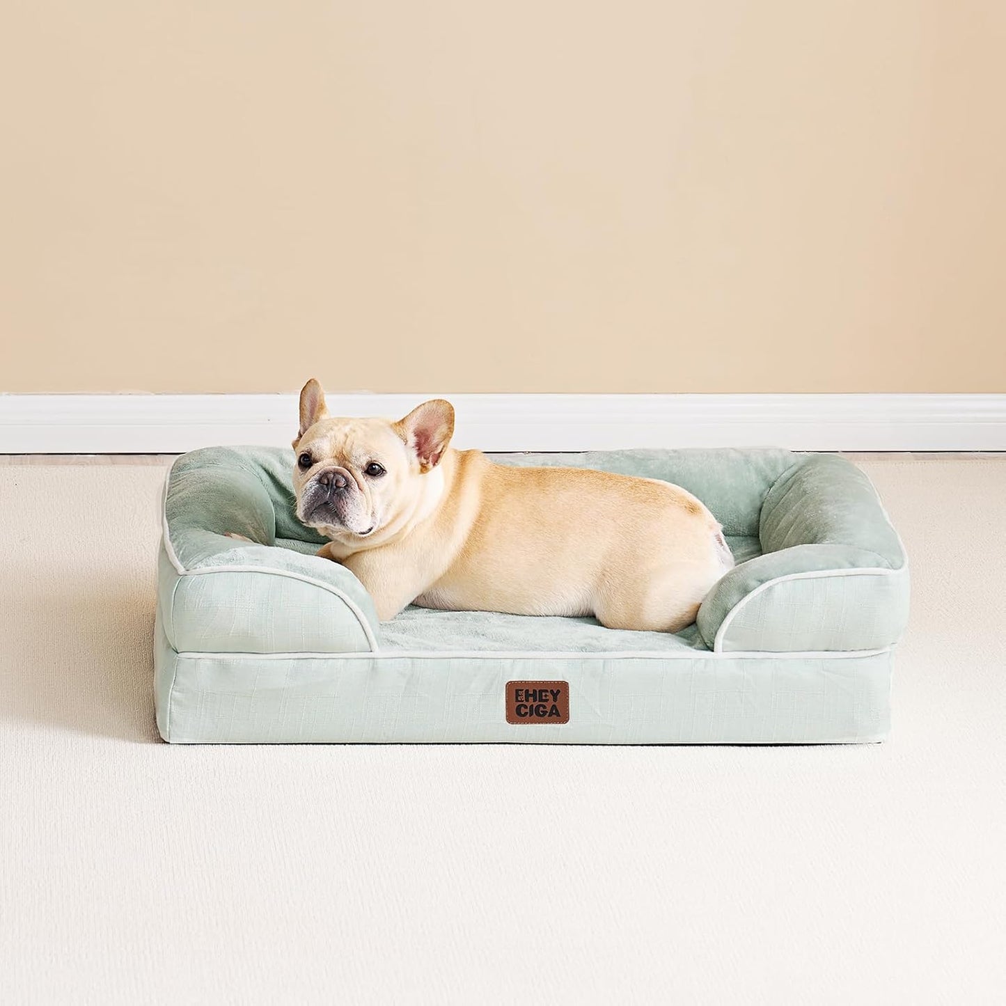 EHEYCIGA Orthopedic Dog Beds for Extra Large Dogs 44x32Inch, Waterproof Memory Foam XL Pet Bed with Sides, Non-Slip and Egg-Crate Foam Big Dog Couch Bed with Washable Removable Cover, Grey