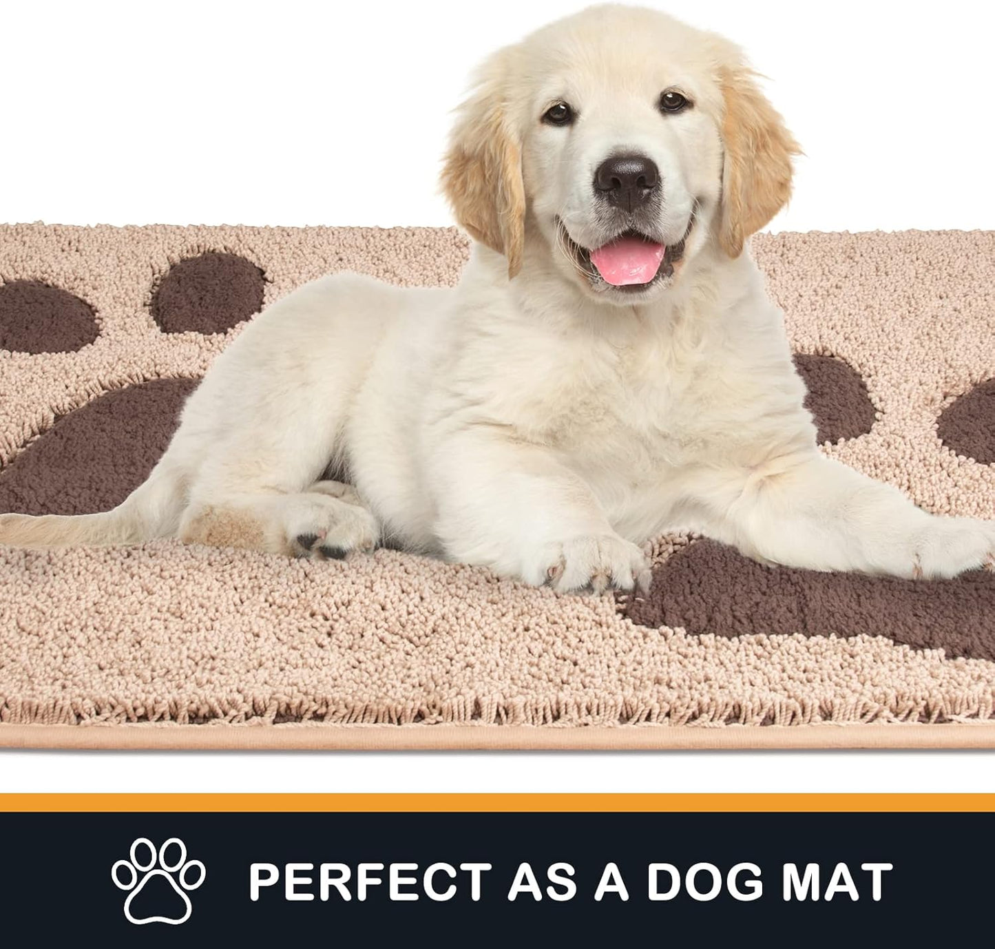 PURRUGS Dirt Trapping Door Mat 20" x 31.5", Non-Skid/Slip Machine Washable Microfiber Entryway Rug, Dog Doormat, Super Absorbent Welcome Mat for Muddy Wet Shoes and Paws, Grey
