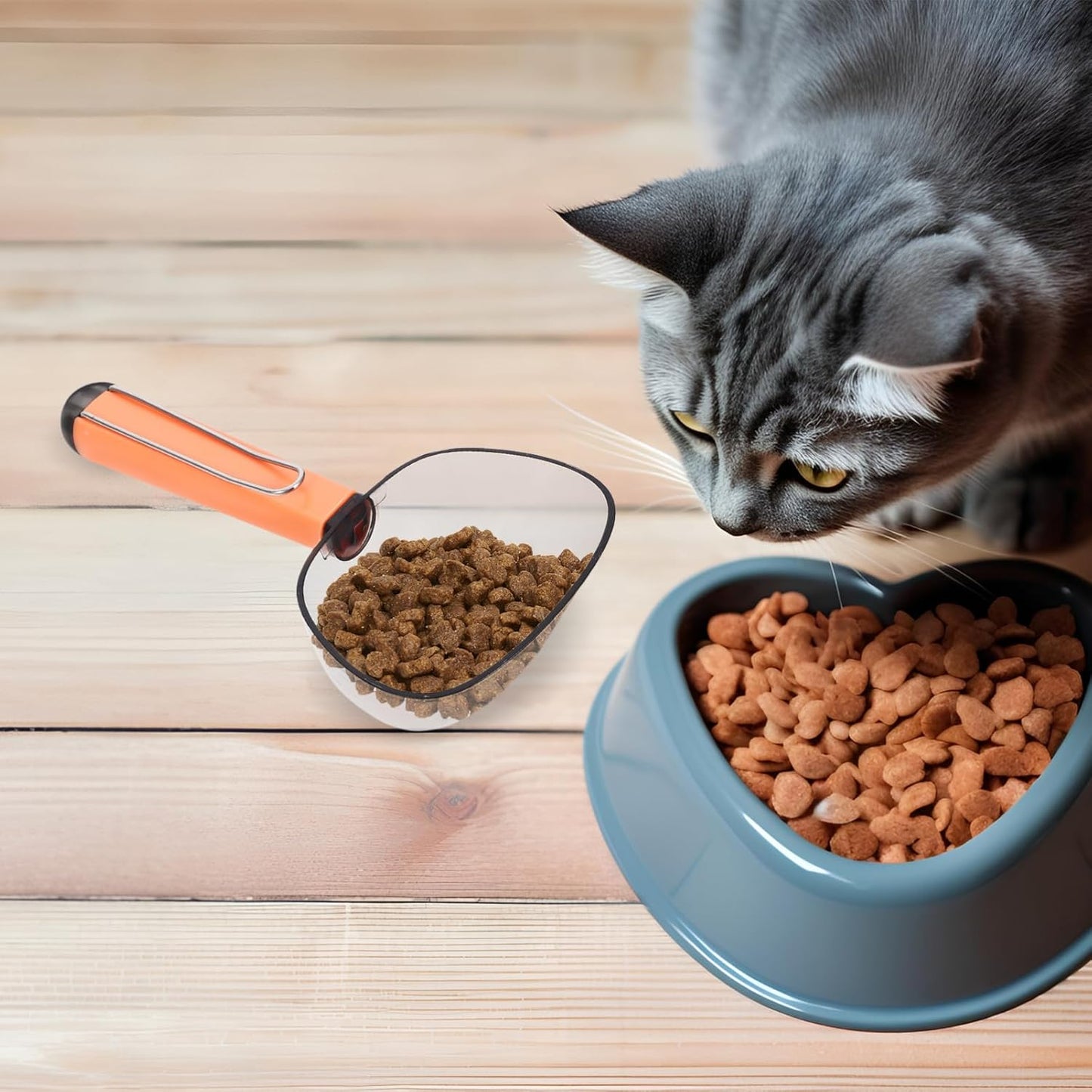 Yardwe Pet Food Scoop with Stainless Steel Clip, Precise Measurements for Cat and Dog Food