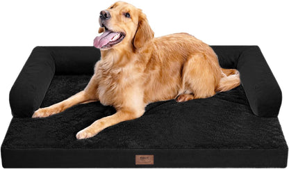Large Dog Bed Orthopedic Washable - Beds Bolster - Medium XL XLarge Big Dogs - Memory Foam Couch Sofa - Waterproof with Removable Cover