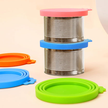 Lydia’s Deal Pet Food Can Covers 2-Pack, Thick Silicone Universal Can Lids for Dog & Cat Food, Fits 3oz/5.5oz/12oz, Airtight Seal, Durable & Dishwasher Safe, Easy Grip with Spoon (Blue & Orange)