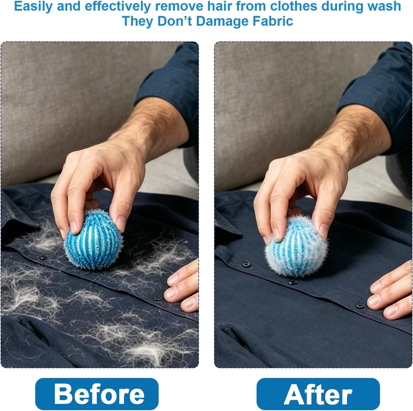 20Pcs Pet Hair Remover for Laundry - 1.4 inch Mini Ball Lint Traps for Washing/Dryer Machine,Effective Cat Dog Laundry Pet Hair Catcher for Clothes,Sheets,Towels,Not Damage Fabric