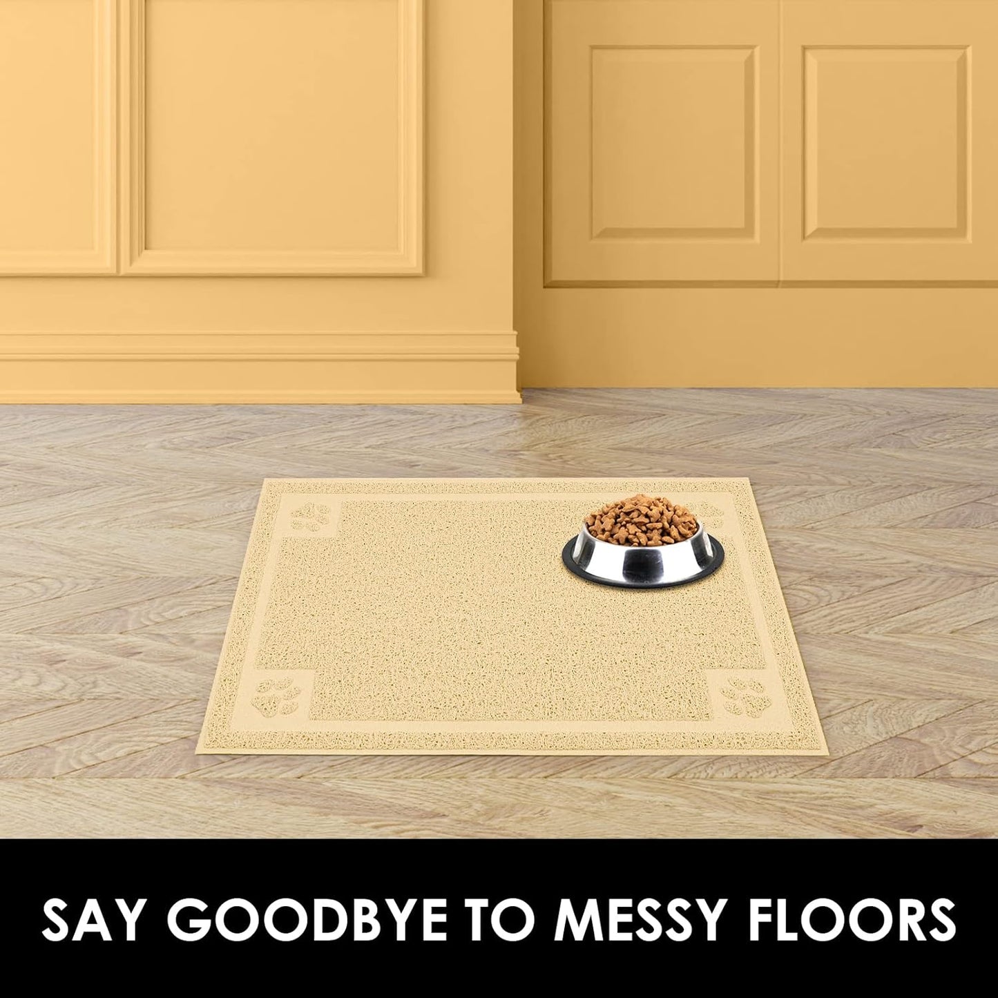 Pet Feeding Mat for Small Dogs and Cats 24" x 16" Flexible and Waterproof Dog Bowl Mat for Food and Water, Easy to Clean Dog Food Mat with Non Slip Backing