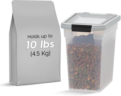 IRIS USA Airtight Dog Food Storage Container, Up to 30 lbs, Attachable Wheels, for Dog Cat Bird and other Pet Food Storage Bin, Keep Fresh, Easy Mobility, BPA Free, Black